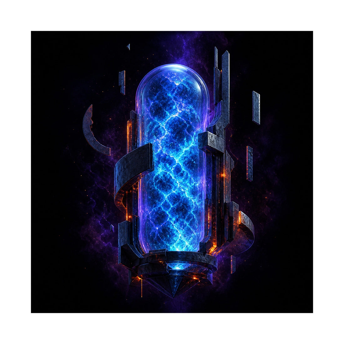 Blue Noise Reliquary art print shown flat and unobstructed on a clean white presentation surface