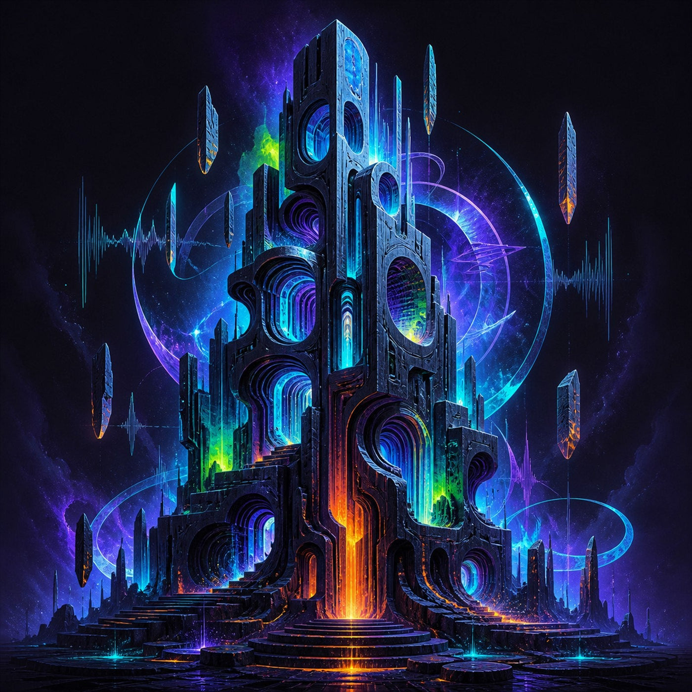 Polyphonic Monolith original psychedelic artwork for TrendTap art prints
