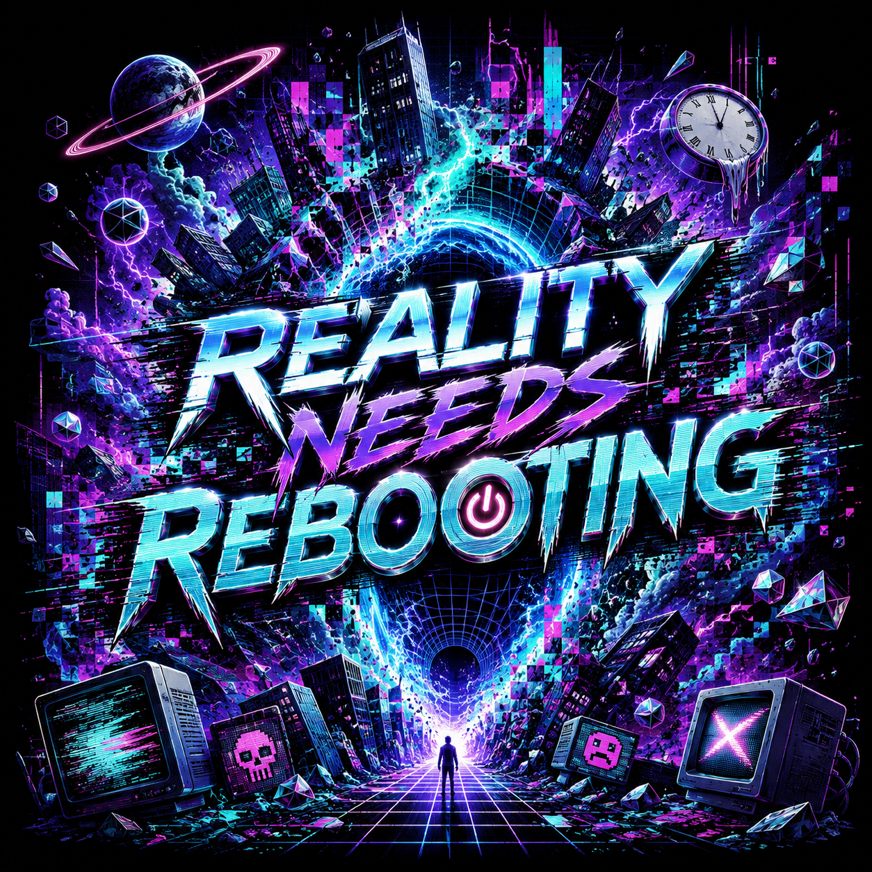 Neon reality reboot artwork for the TrendTap Reality Glitch collection