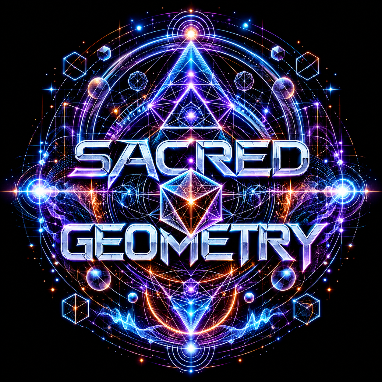 Original luminous geometric emblem for the TrendTap Sacred Geometry collection
