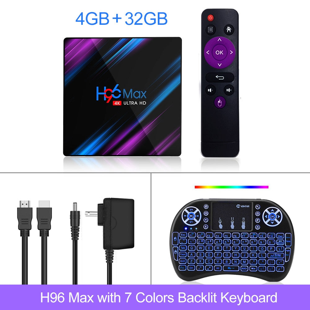 4K smart TV streaming box Android media player with HDMI WiFi and remote product comparison view