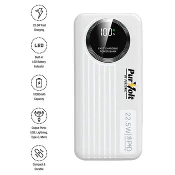 Fast charging power bank features and built-in cable connections