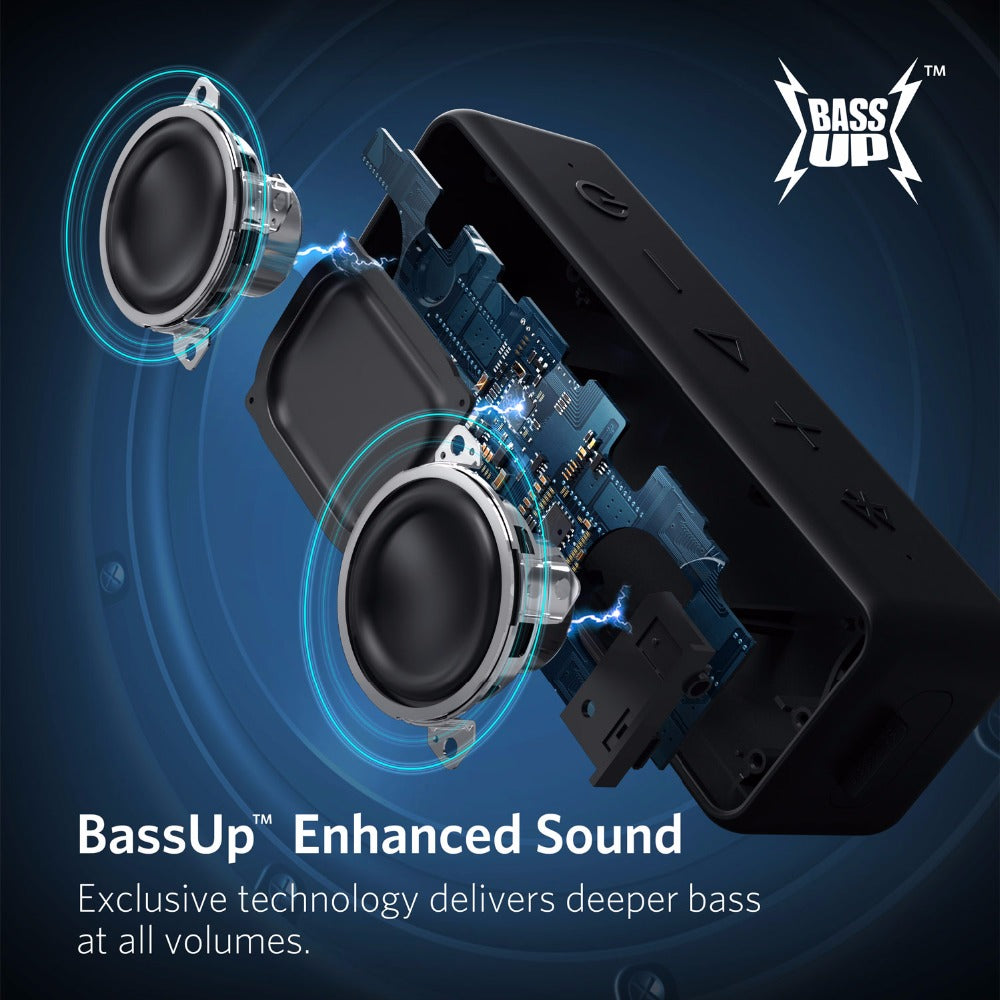 Portable Bluetooth speaker wireless speaker with USB AUX and deep bass sound feature closeup