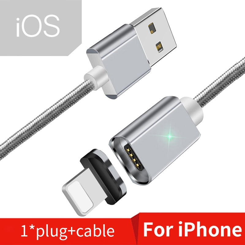 Magnetic nylon charging cable set with swappable connector tips final accessory view