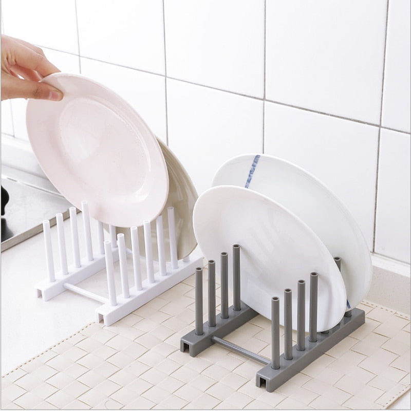Kitchen Plate and Lid Organizer Rack