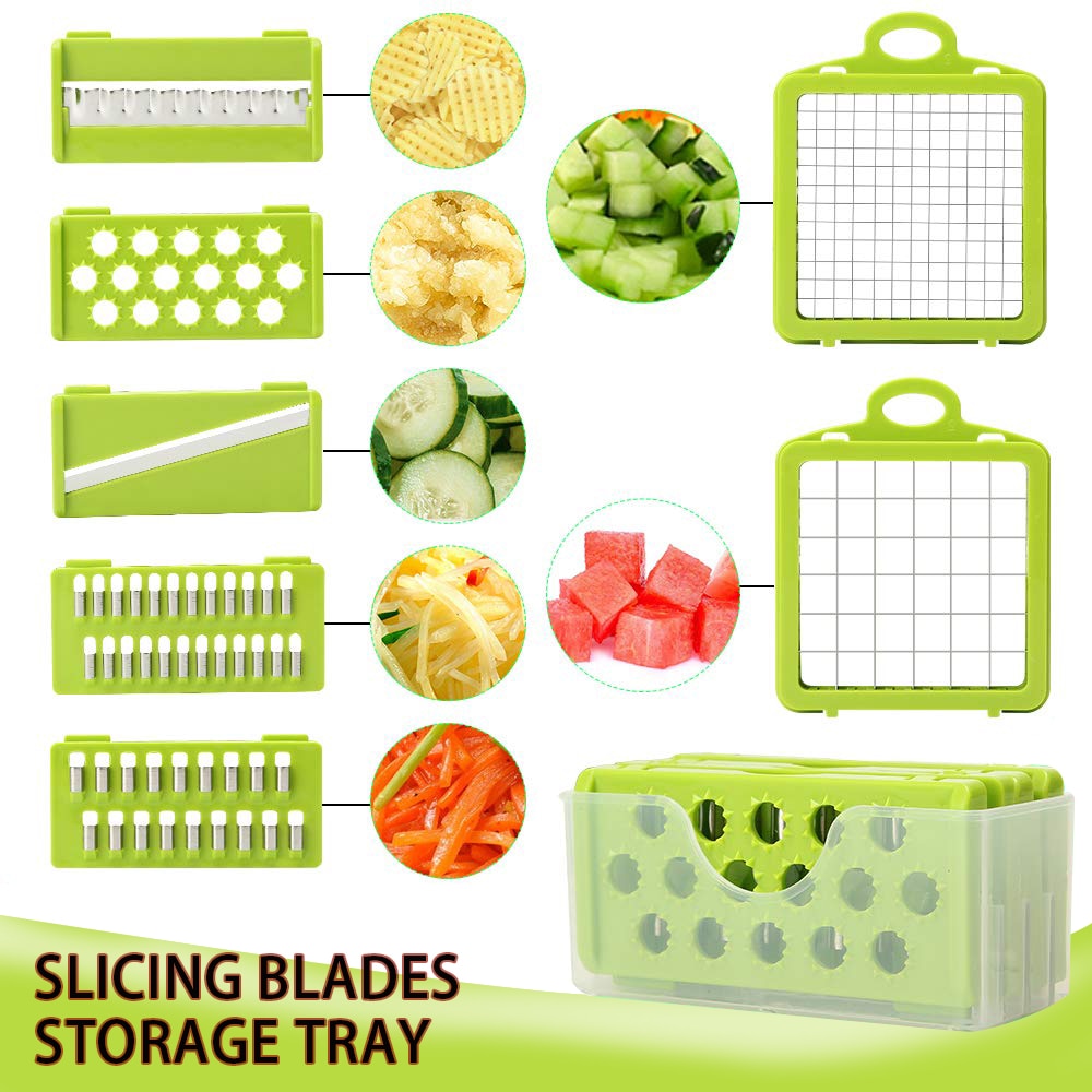 Kitchen mandoline slicer vegetable chopper cutter and food prep tool detail view