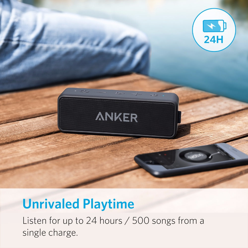 Portable Bluetooth speaker wireless speaker with USB AUX and deep bass sound included accessories view