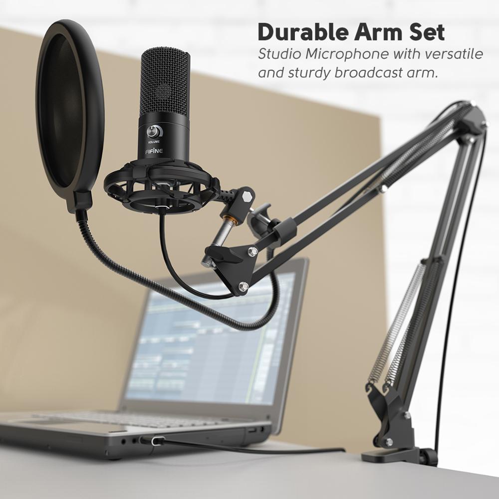 Studio USB microphone kit for streaming gaming and voice recording detail view