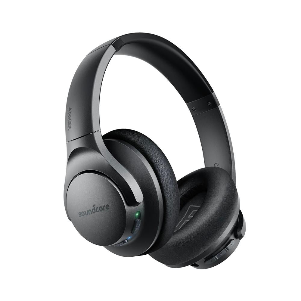 Bluetooth wireless headphones active noise cancelling stereo headset setup view