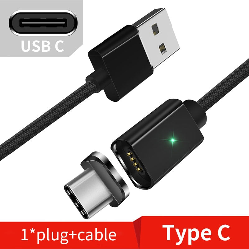 Magnetic nylon charging cable set with swappable connector tips extra connector option view