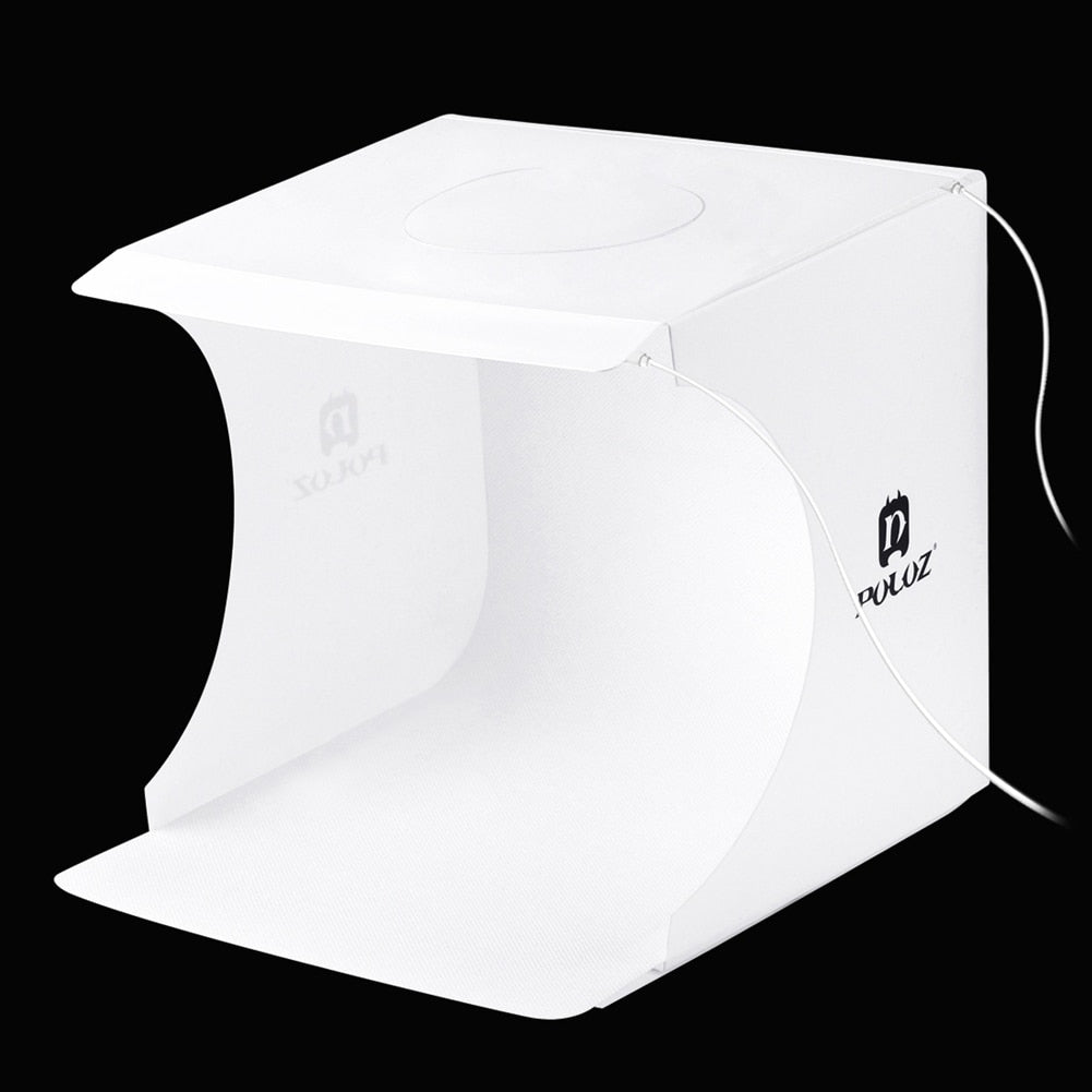 Mini folding LED photo lightbox portable product photography studio box feature closeup
