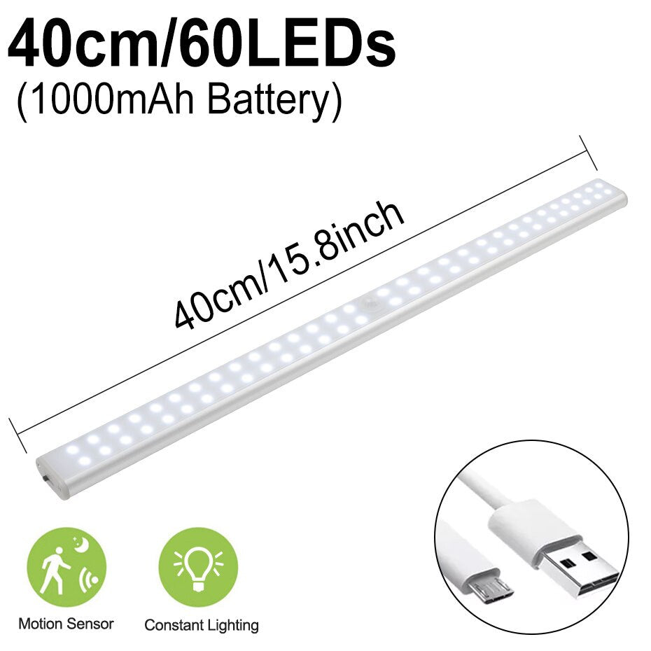 PIR motion sensor LED cabinet light stick-on under cabinet night light front view