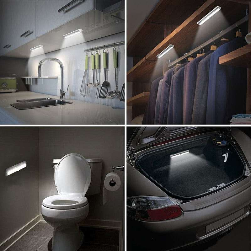 PIR motion sensor LED cabinet light stick-on under cabinet night light alternate angle
