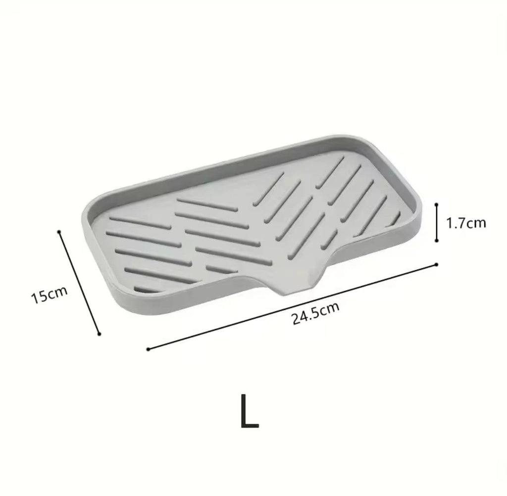 Silicone sink tray sponge holder with drain spout for kitchen and bathroom main product view