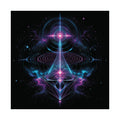 Chromatic Echo Field square satin art print shown against a clean white background