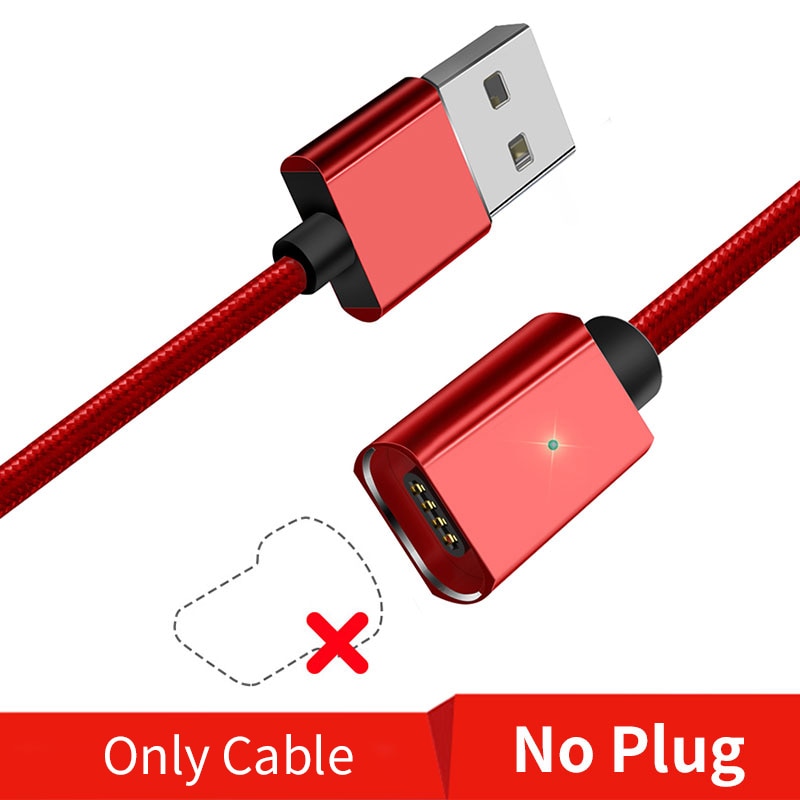 Magnetic nylon charging cable set with swappable connector tips multi-device charging view