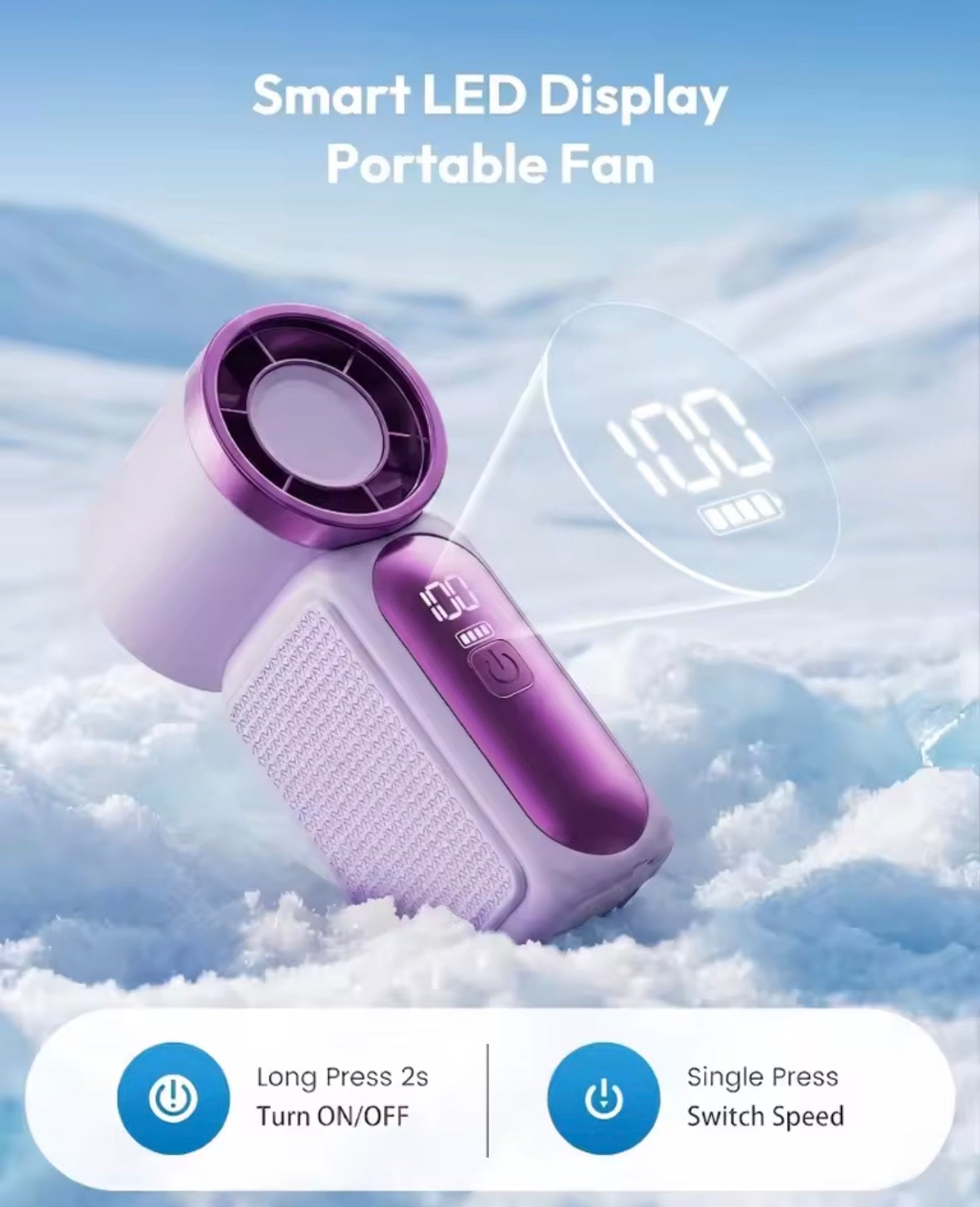 Mini handheld fan LED display