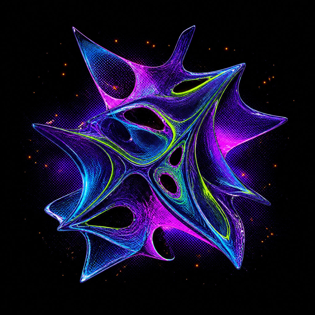 Original TrendTap blacklight creatures piece titled Ultraviolet Fauna, prepared as an art print