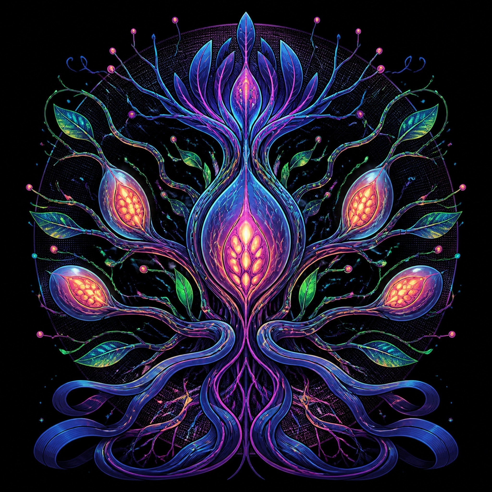 Original TrendTap alien botanical systems piece titled Alien Botanical Circuit, prepared as an art print