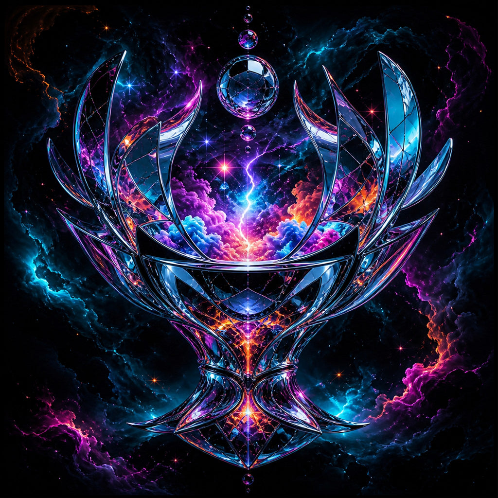 Original TrendTap chrome vessels piece titled Mirrorstorm Vessel, prepared as an art print