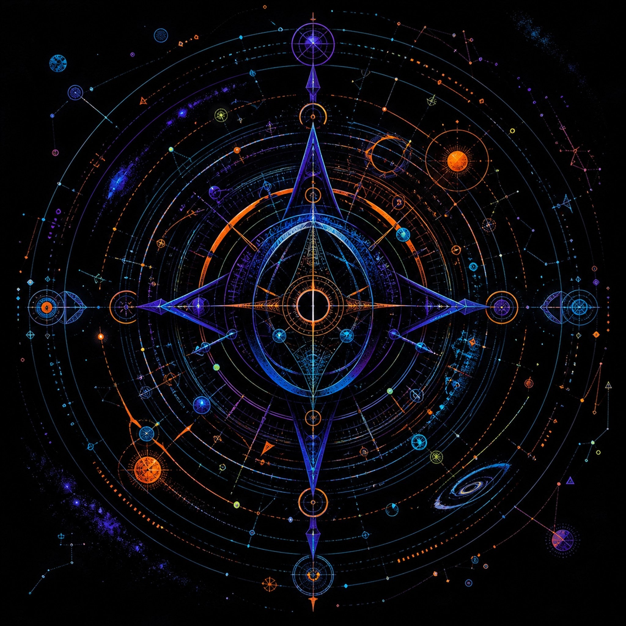 Original TrendTap cosmic cartography piece titled Spectral Cartography, prepared as an art print