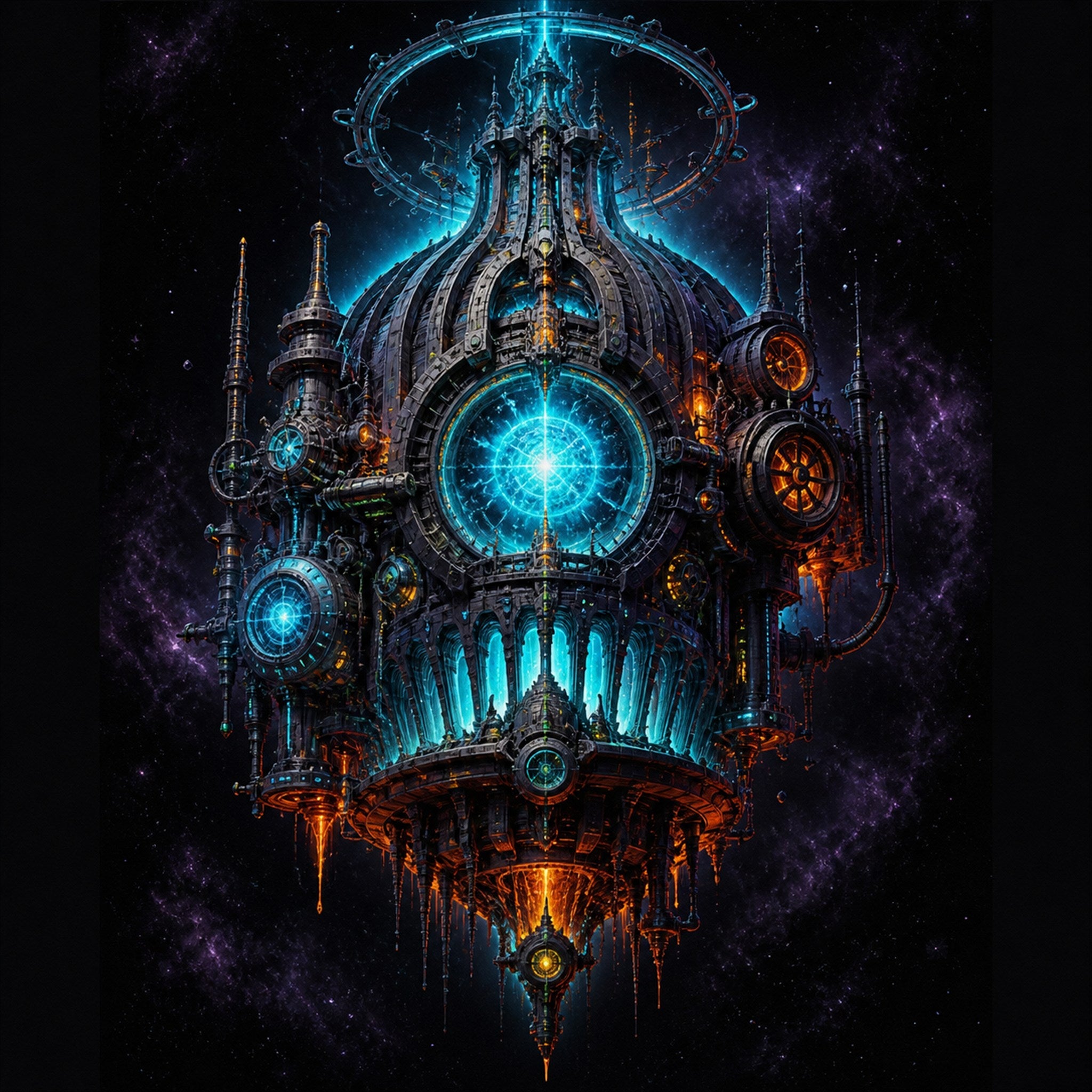 Original TrendTap cosmic architecture piece titled Pressure Cathedral, prepared as an art print