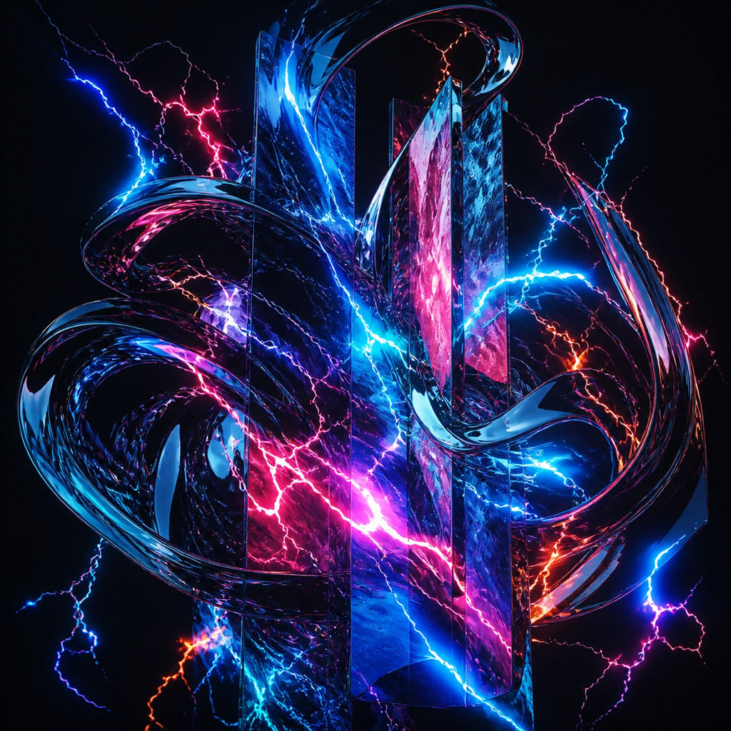 Original TrendTap abstract signal art piece titled Quiet Voltage, prepared as an art print