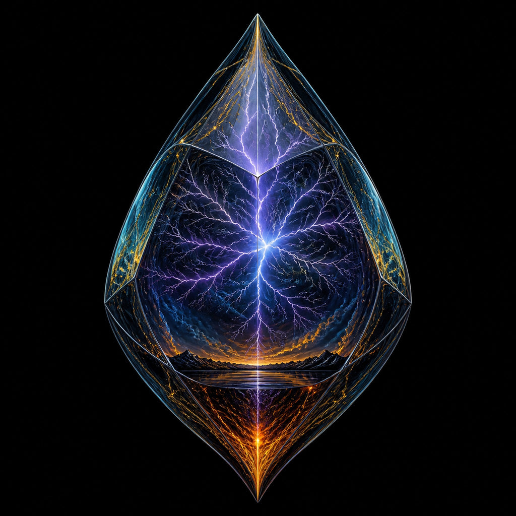 Original TrendTap cosmic transmissions piece titled Storm Seed Relay, prepared as an art print