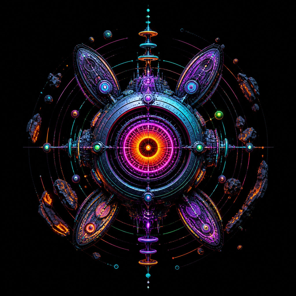 Original TrendTap cosmic transmissions piece titled Deep Space Dialtone, prepared as an art print
