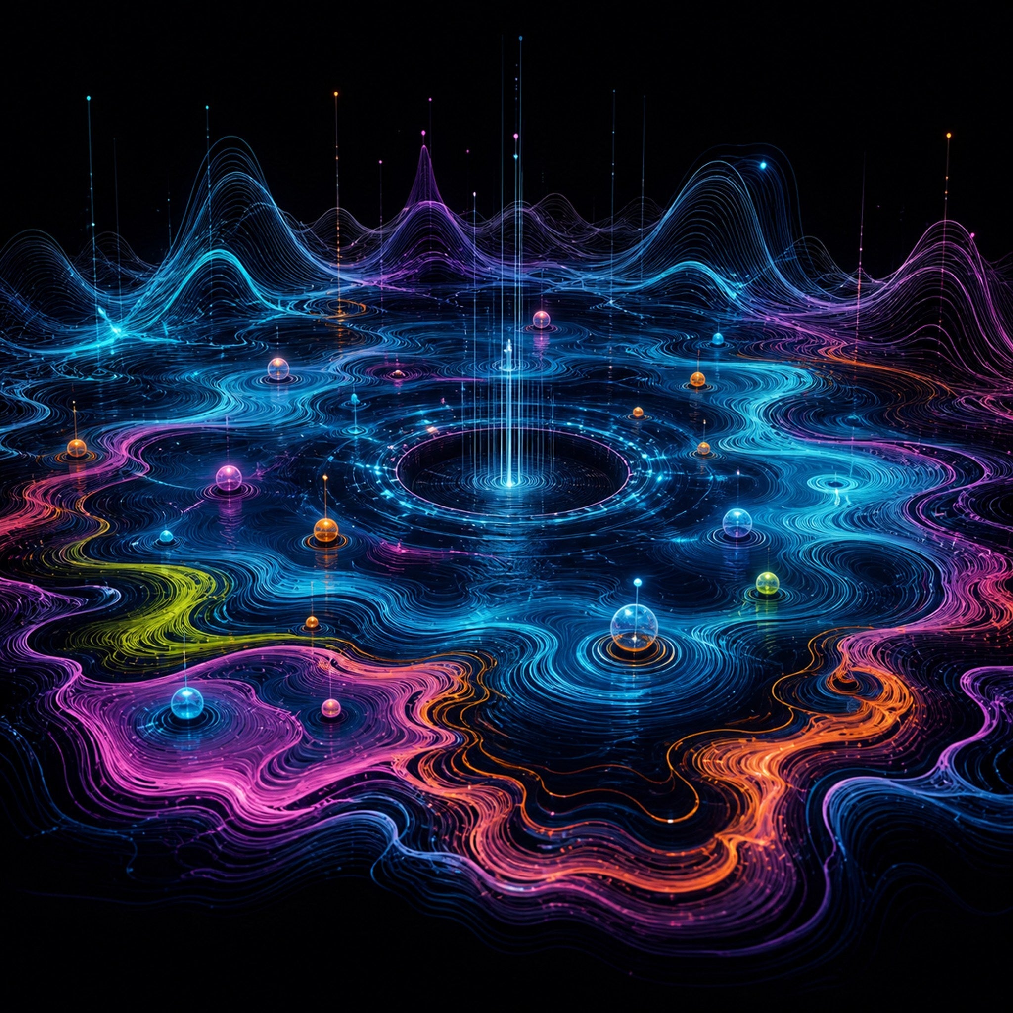 Original TrendTap abstract signal art piece titled Pale Signal Reservoir, prepared as an art print