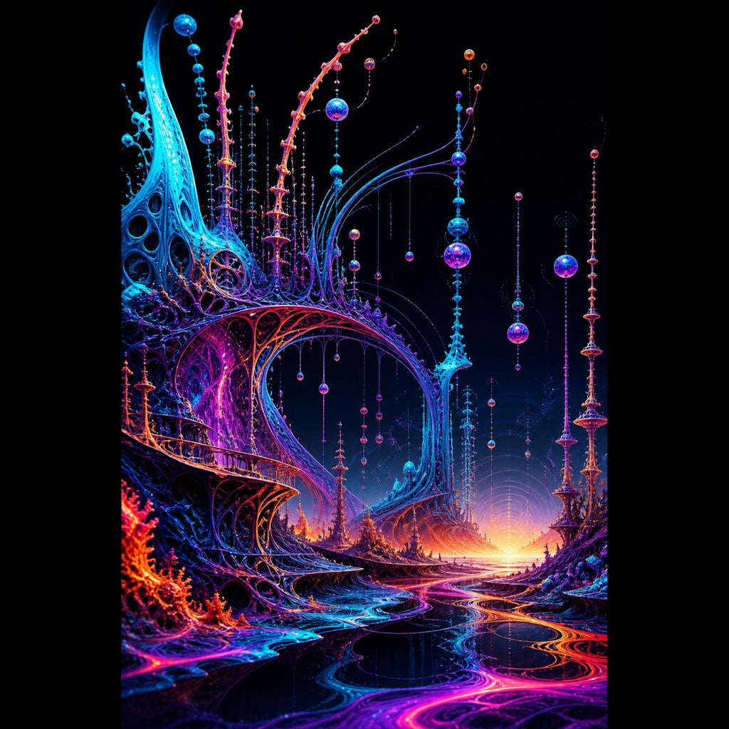 Original TrendTap cosmic transmissions piece titled Antenna Tide Basilica, prepared as an art print