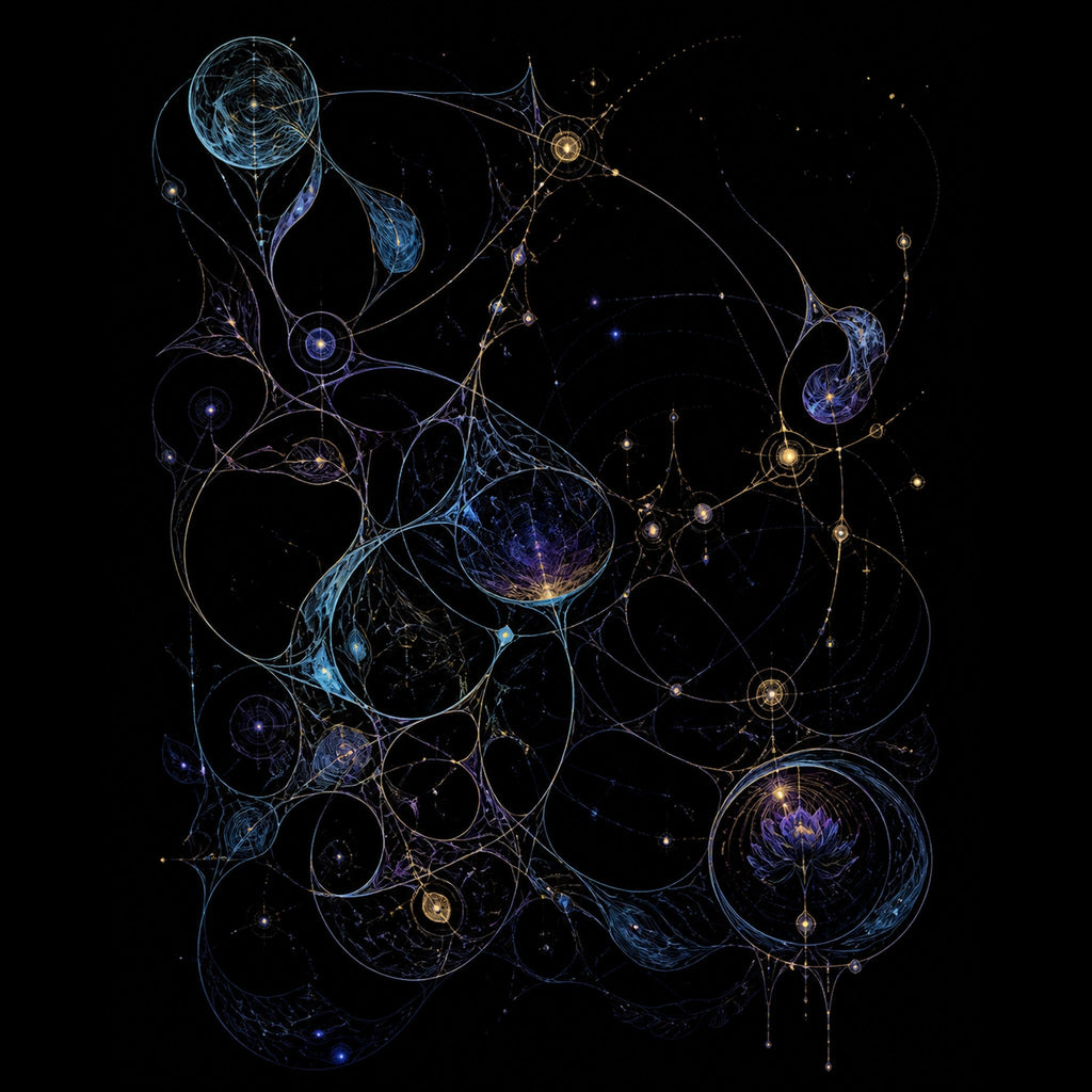 Original TrendTap astral ink piece titled Astral Ink Lattice, prepared as an art print