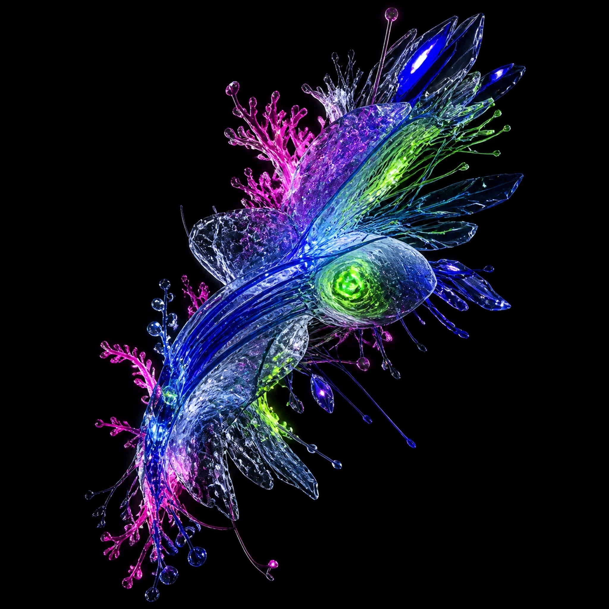 Original TrendTap crystalline organisms piece titled Crystal Organism Relay, prepared as an art print
