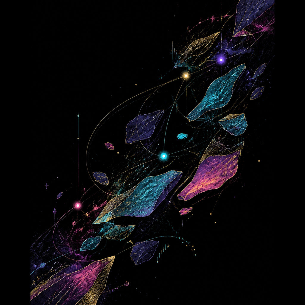 Original TrendTap celestial linework piece titled Celestial Drift Tapestry, prepared as an art print