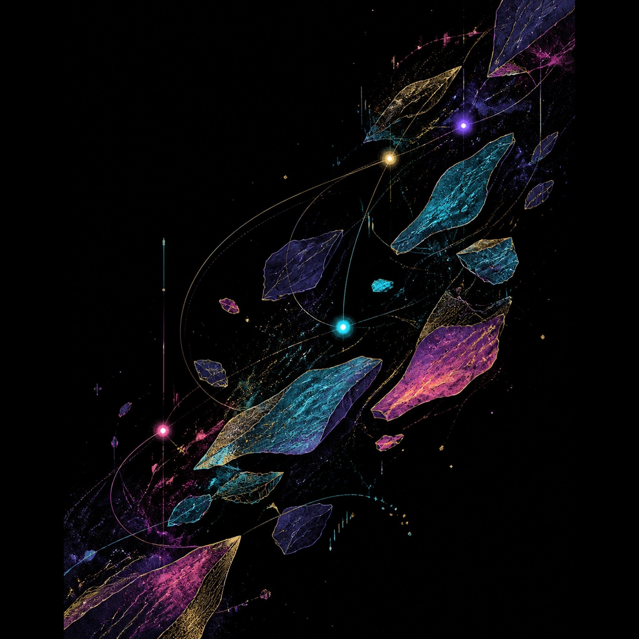 Original TrendTap celestial linework piece titled Celestial Drift Tapestry, prepared as an art print