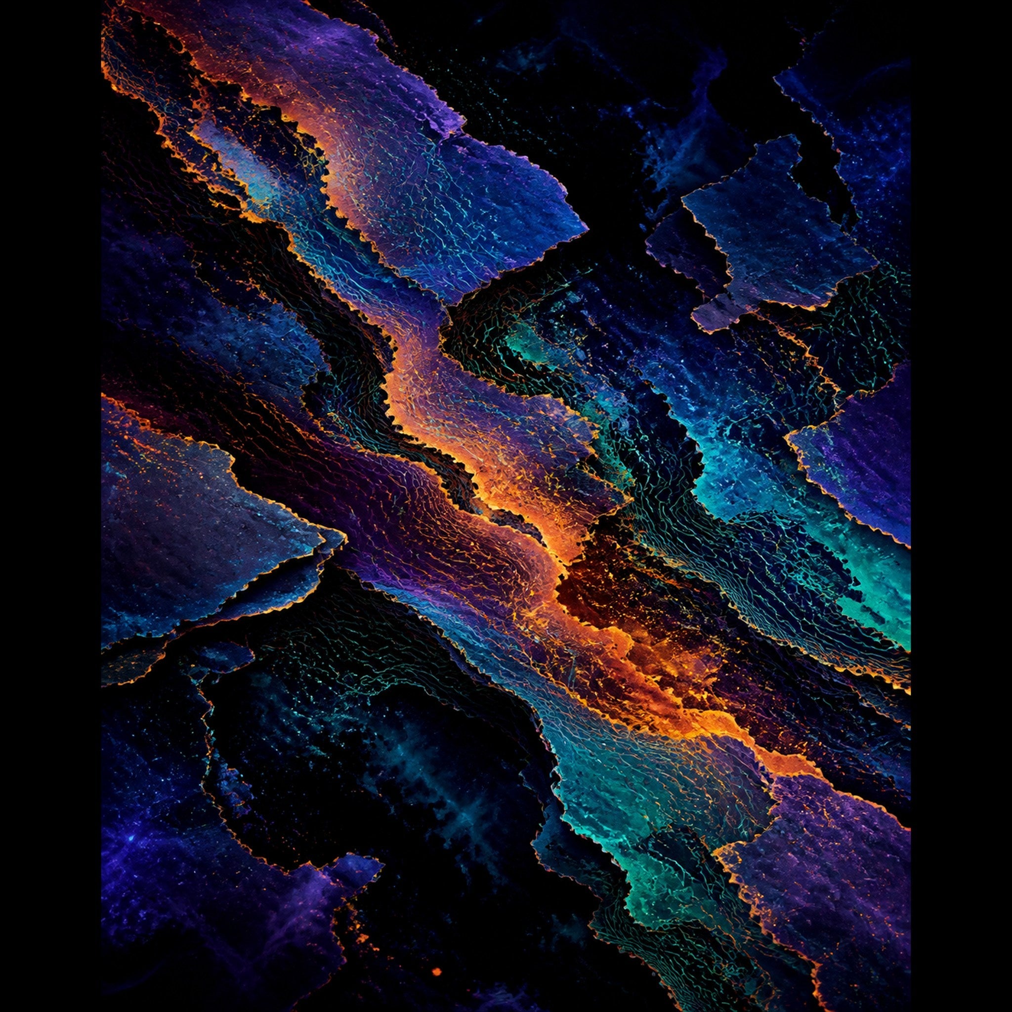 Original TrendTap cosmic cartography piece titled Radiant Cartographic Scar, prepared as an art print