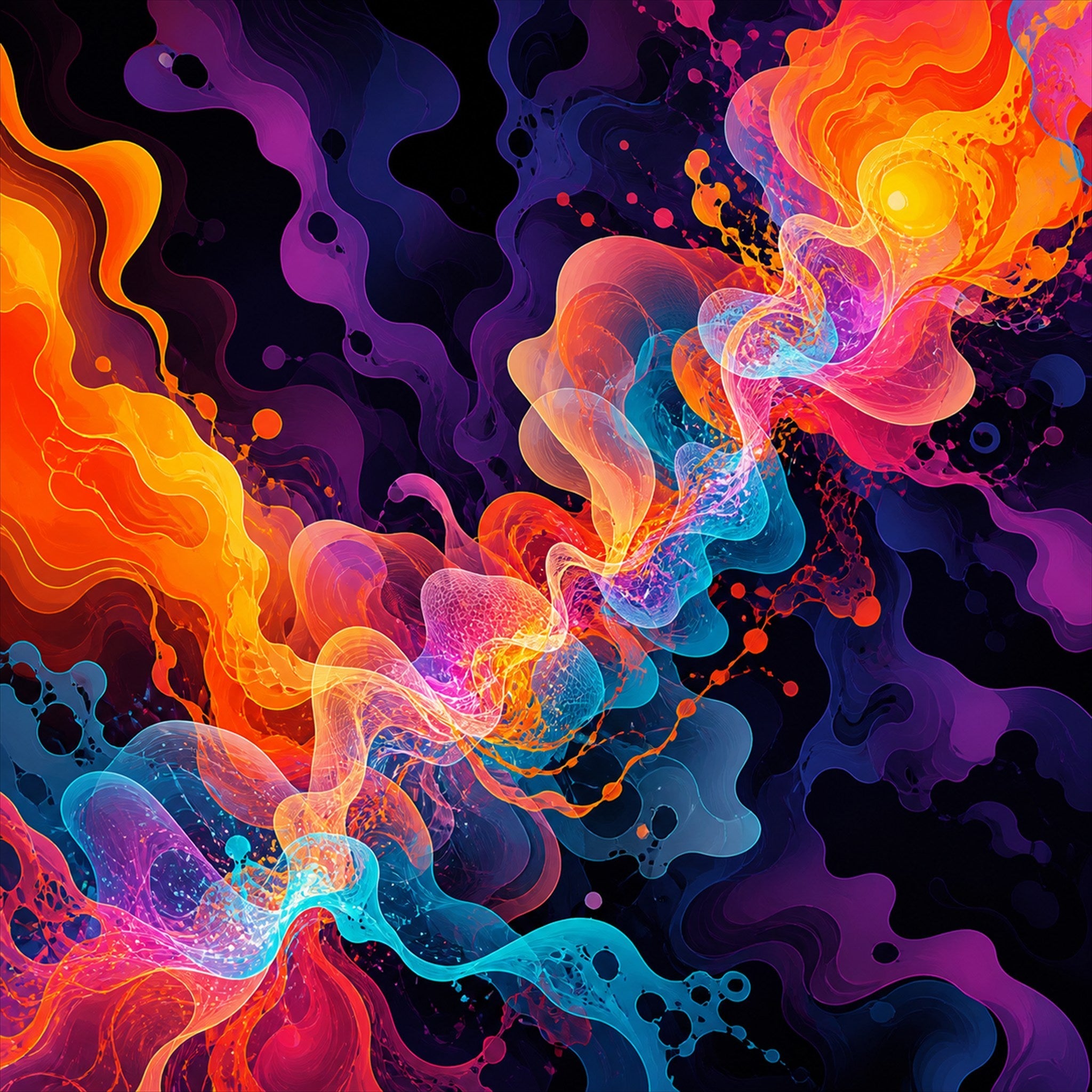Original TrendTap abstract signal art piece titled Thermal Bloom Relay, prepared as an art print