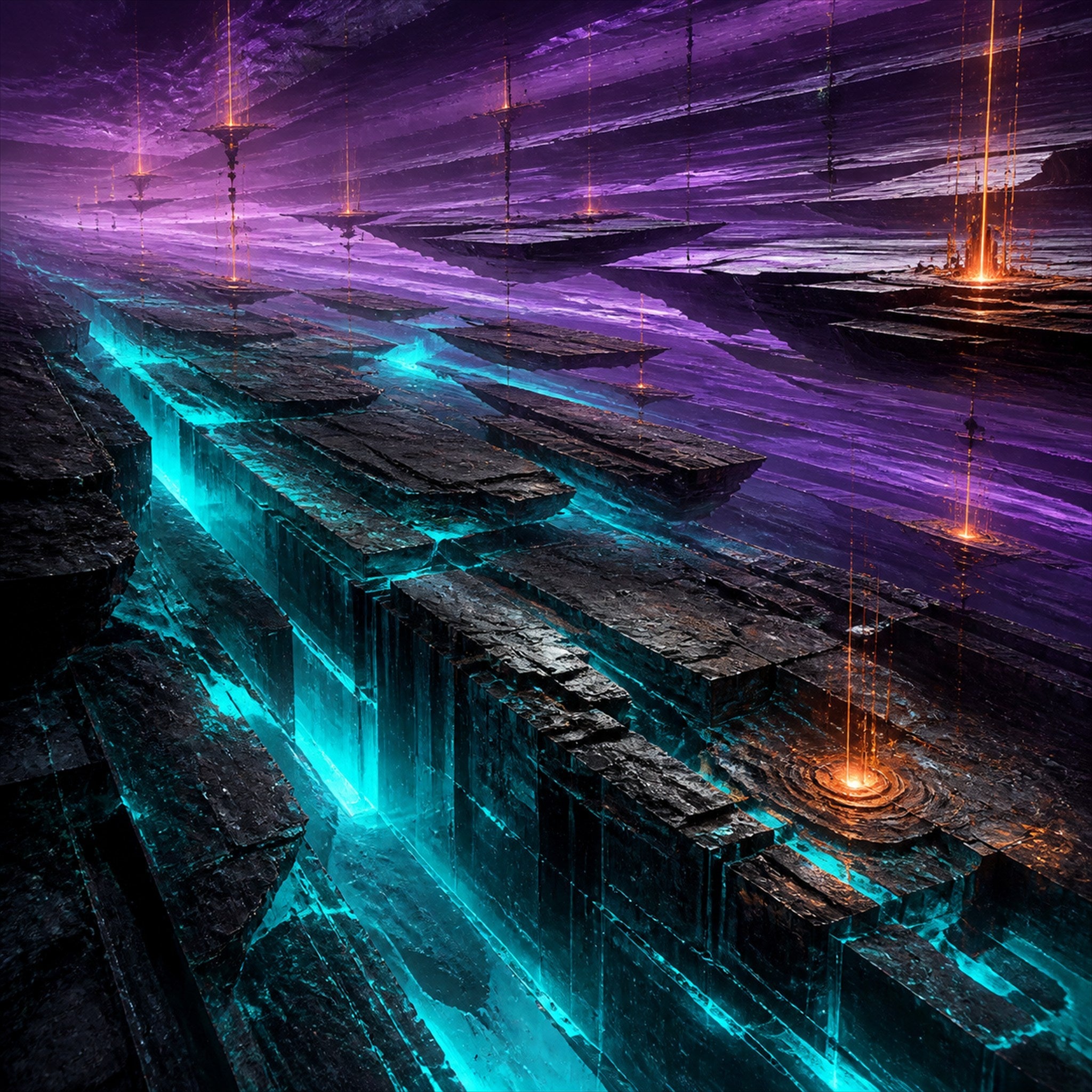 Original TrendTap cosmic transmissions piece titled Substrate Meridian, prepared as an art print
