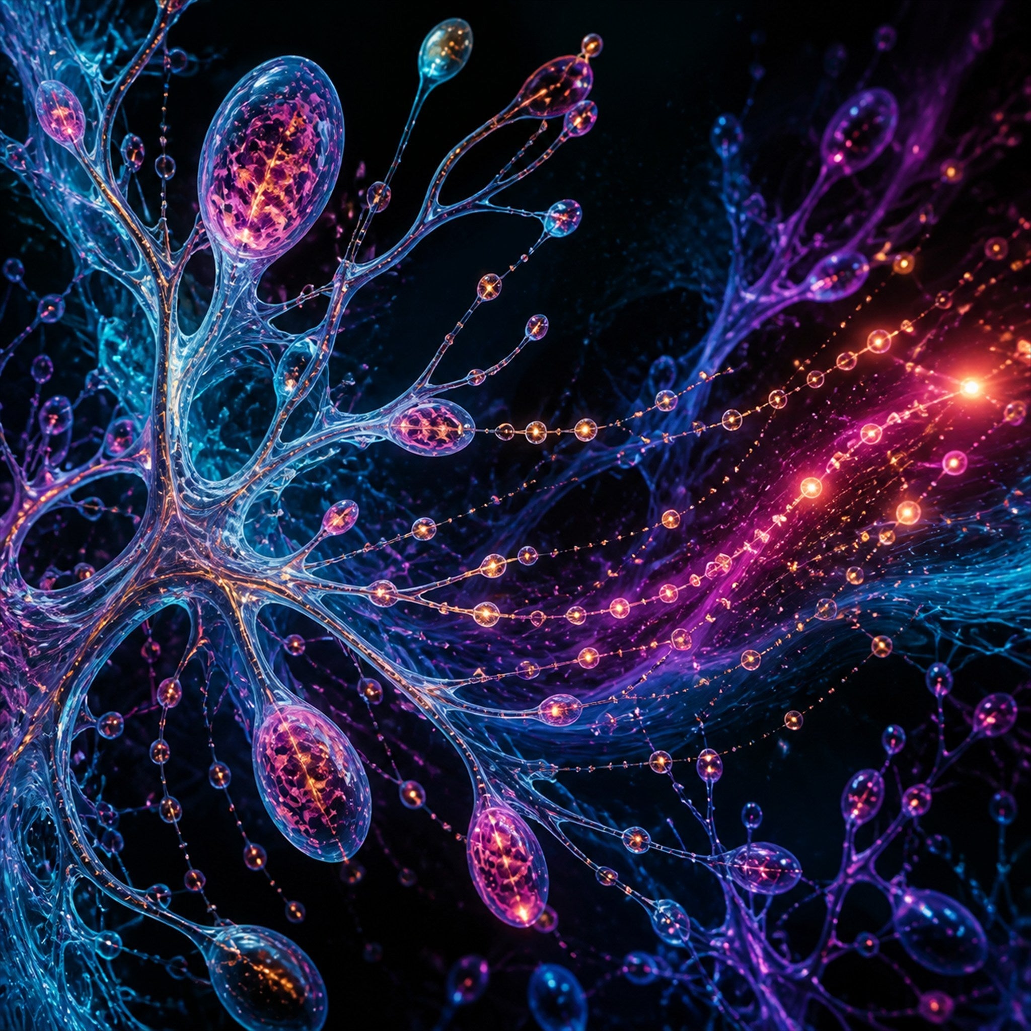 Original TrendTap alien botanical systems piece titled Pollen Signal Relay, prepared as an art print