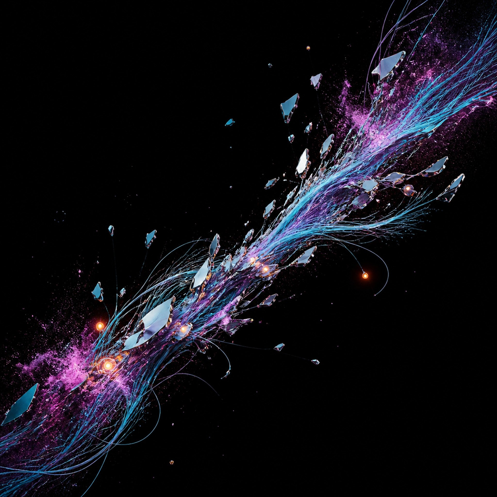 Original TrendTap celestial linework piece titled Celestial Cable Bloom, prepared as an art print
