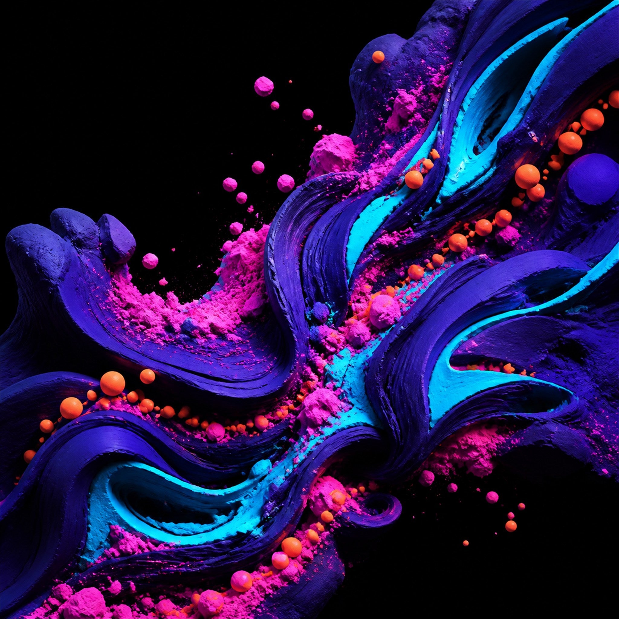 Original TrendTap abstract signal art piece titled Ultraviolet Clay Signal, prepared as an art print