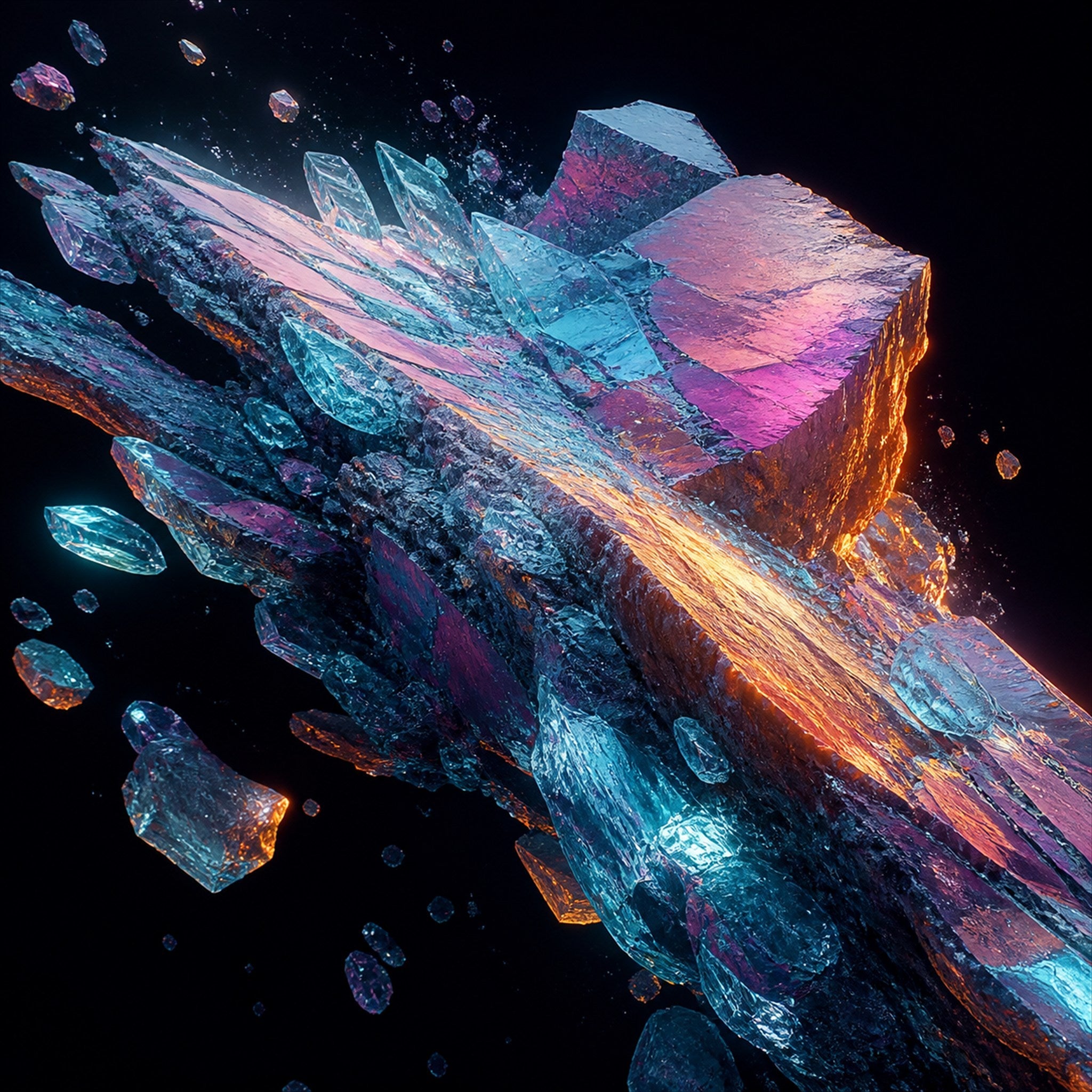 Original TrendTap crystalline organisms piece titled Lumen Quarry Drift, prepared as an art print