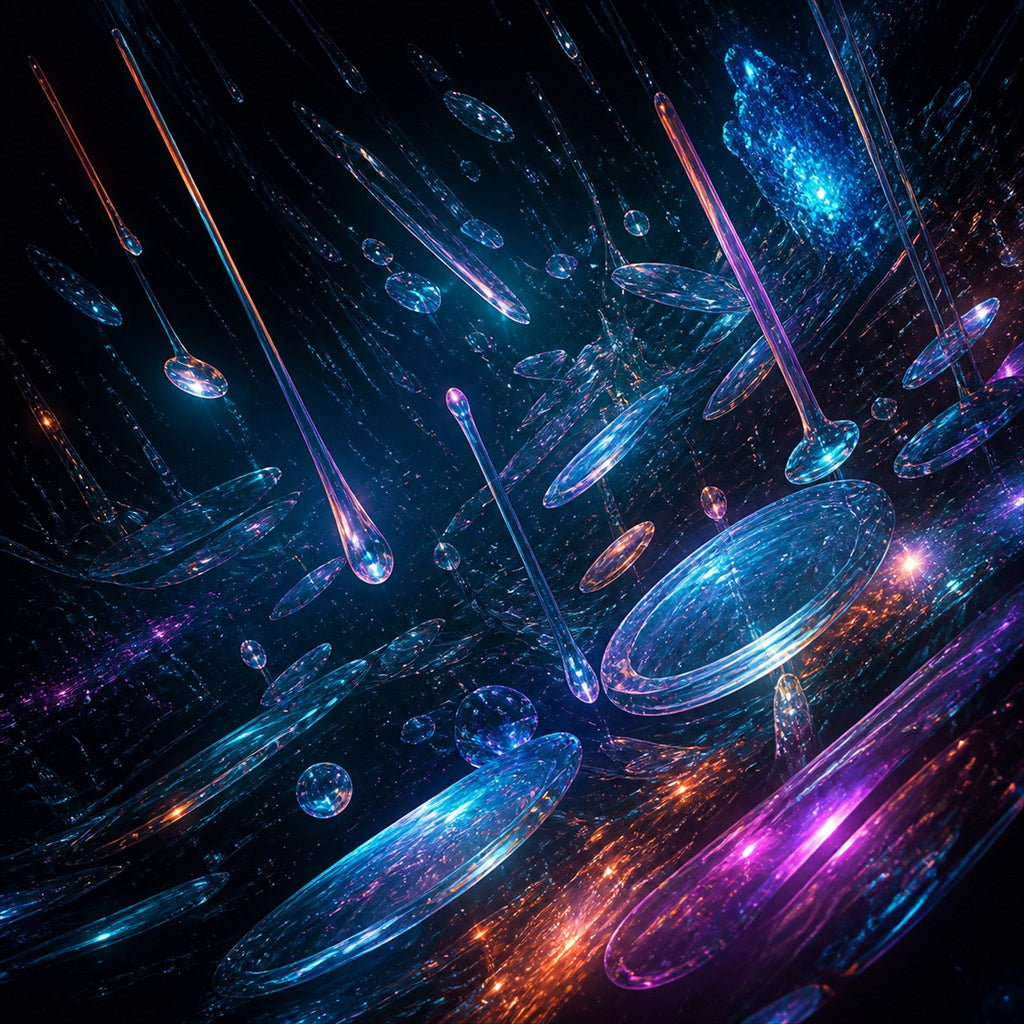 Original TrendTap cosmic transmissions piece titled Sea of Glass Instruments, prepared as an art print