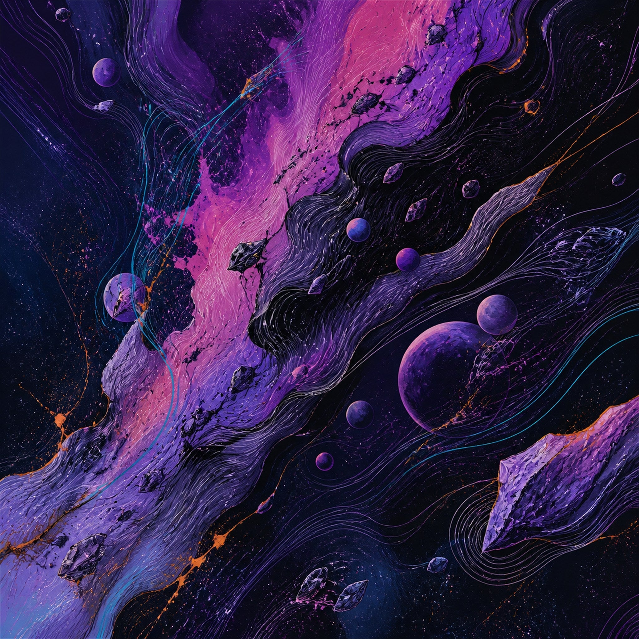 Original TrendTap astral ink piece titled Astral Ink Transit, prepared as an art print