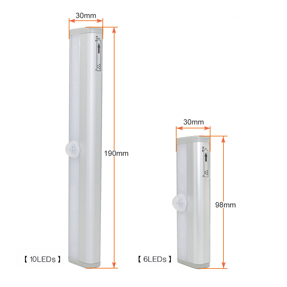 PIR motion sensor LED cabinet light stick-on under cabinet night light feature closeup