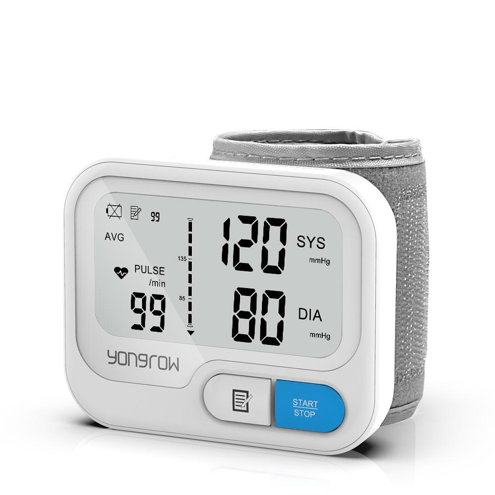 Digital wrist blood pressure monitor with portable LCD display main product view