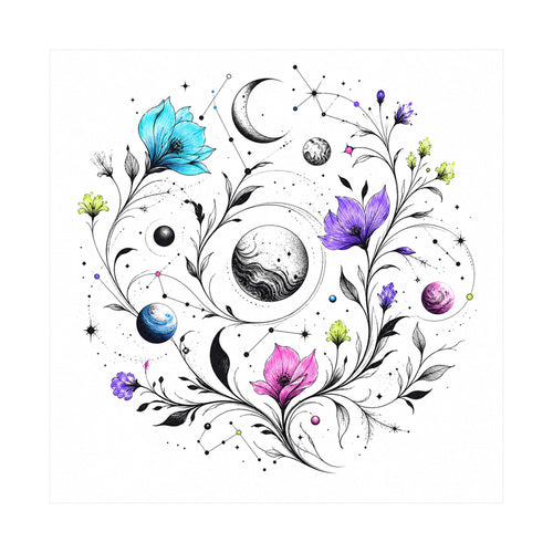 Astral Ink Garden original psychedelic art print on a clean white background