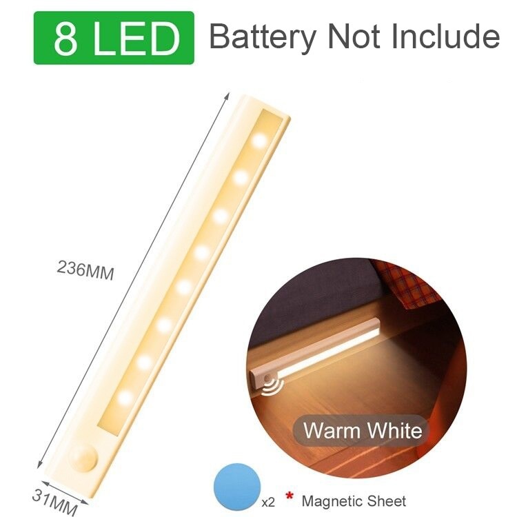 Motion sensor LED night light stick-on battery powered closet bedroom light alternate angle