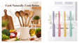 Kitchen Starter Duo bundle: wooden utensil set and silicone kitchen scraper