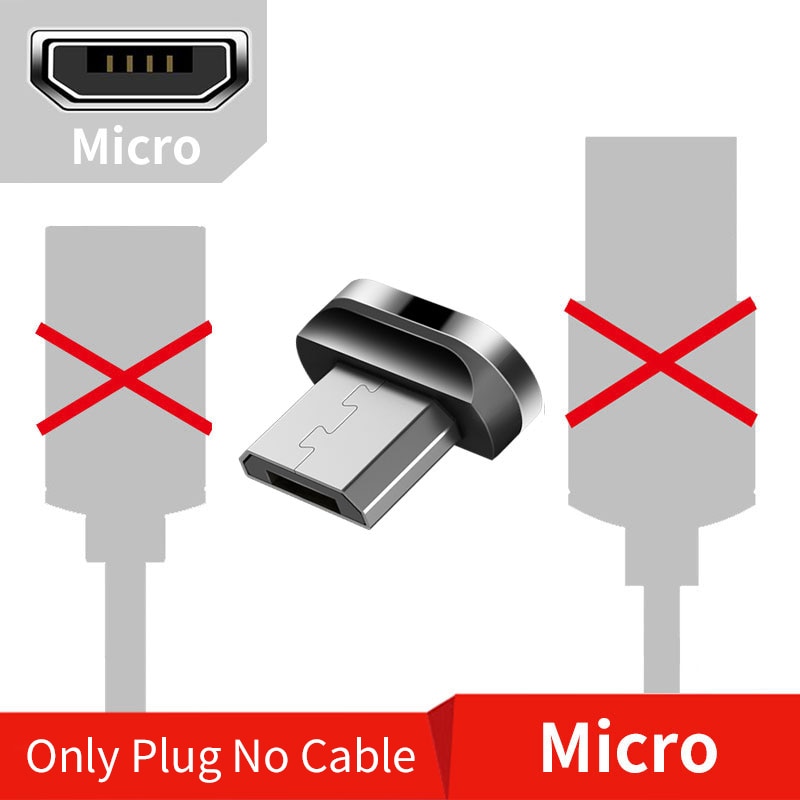 Magnetic nylon charging cable set with swappable connector tips component detail